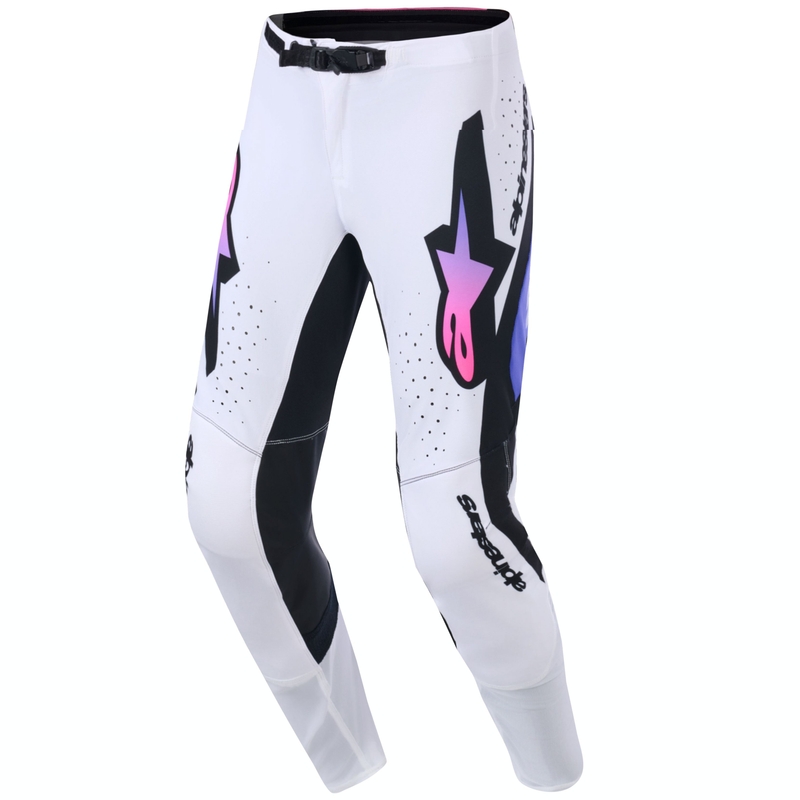 Motokrosové nohavice Alpinestars Supertech Pro Vista bielo-fialovo-čierne