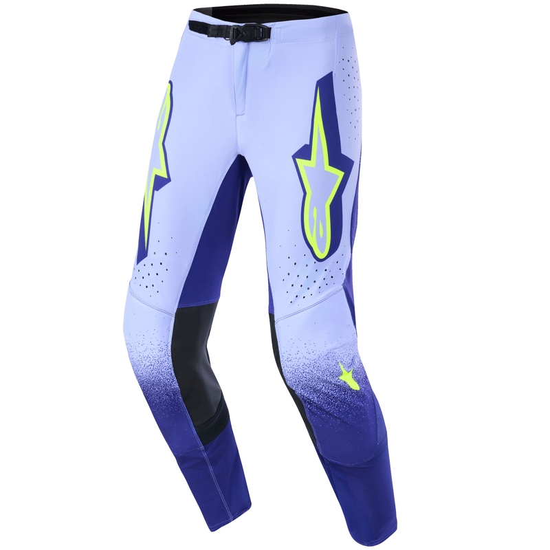 Motokrosové nohavice Alpinestars Supertech Scenz fialovo-fluorescenčno žlté