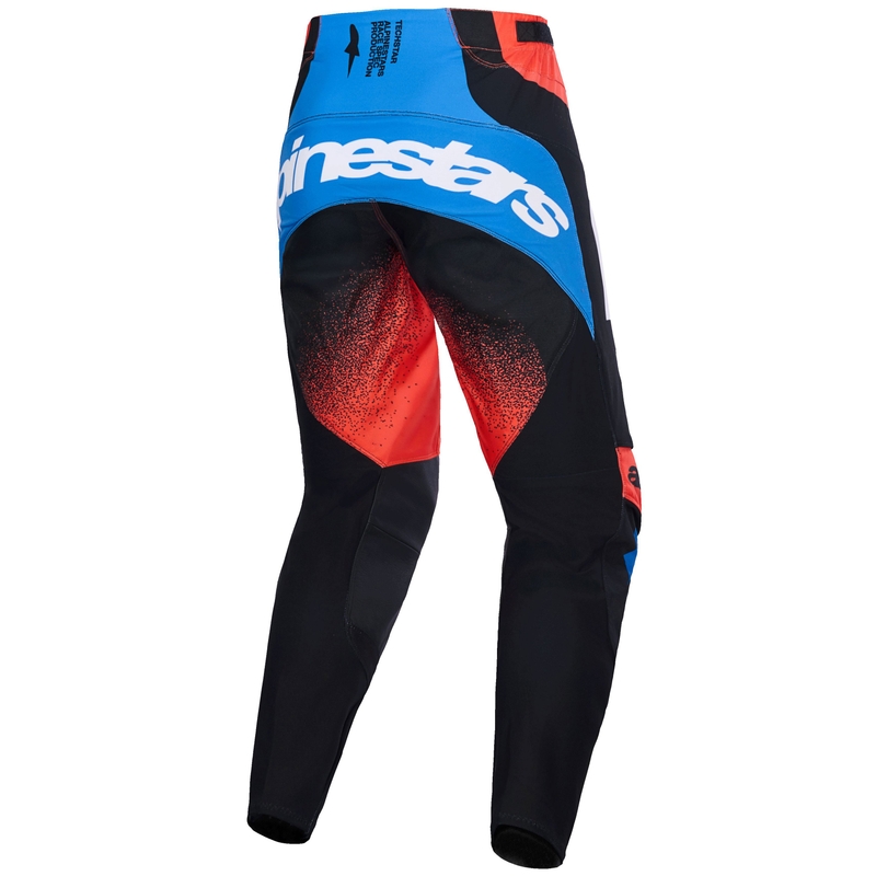 Motokrosové nohavice Alpinestars Techstar Kníf oranžovo-čierno-modré