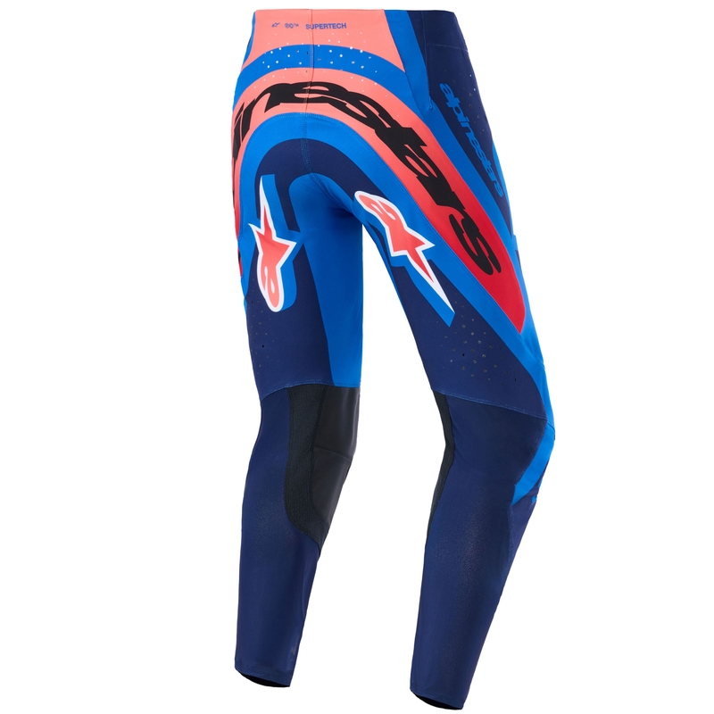 Motokrosové nohavice Alpinestars Supertech Vista tmavo modro-korálovo-cobaltové