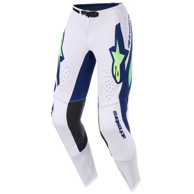 Motokrosové nohavice Alpinestars Supertech Vista svetlo šedo-fluorescenčno žlto-zeleno-modro-ružové