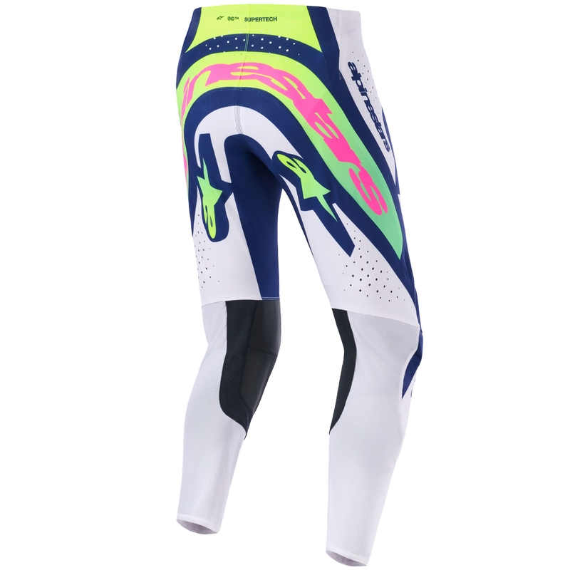 Motokrosové nohavice Alpinestars Supertech Vista svetlo šedo-fluorescenčno žlto-zeleno-modro-ružové