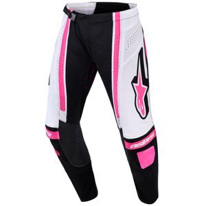 Dámske motokrosové nohavice Alpinestars Stella Techstar Nomur čierno-bielo-ružové