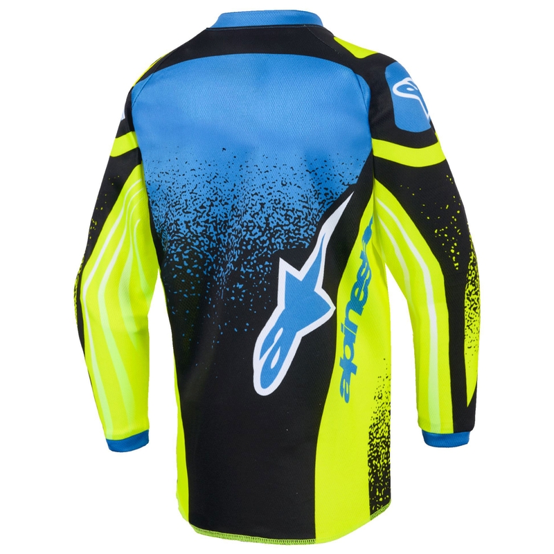Detský motokrosový dres Alpinestars Racer Nomur tmavo modro-fluo žlto-čierny