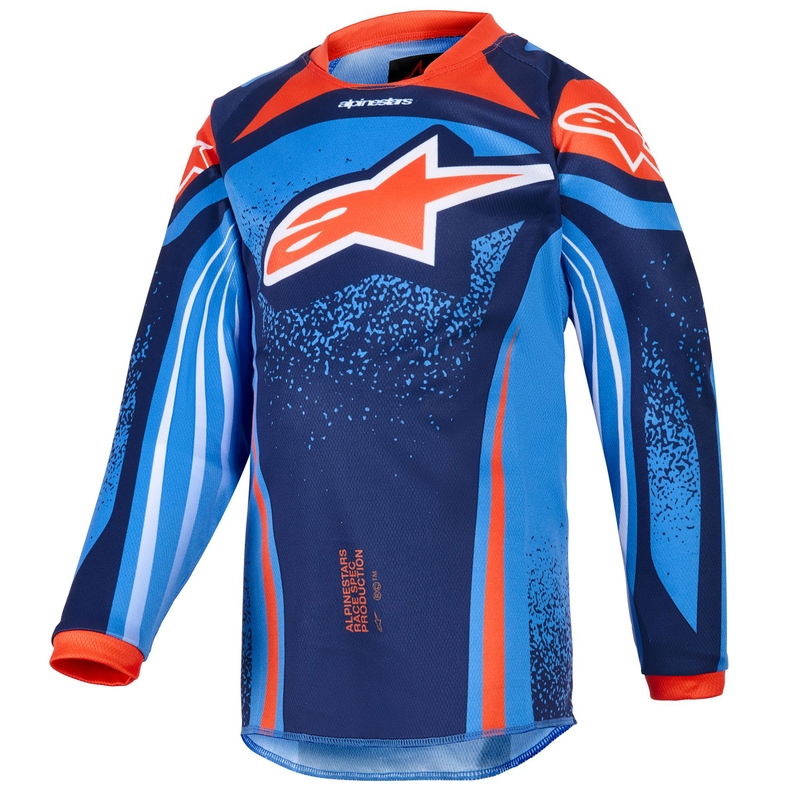 Detský motokrosový dres Alpinestars Racer Nomur tmavo modro-oranžovo-čierny