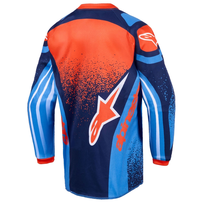 Detský motokrosový dres Alpinestars Racer Nomur tmavo modro-oranžovo-čierny