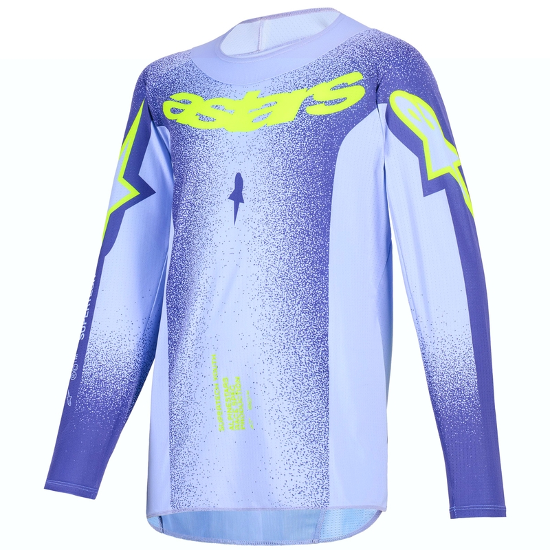 Detský motokrosový dres Alpinestars Supertech Scenz fialovo-fluorescenčno žltý
