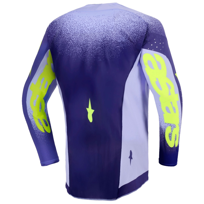 Detský motokrosový dres Alpinestars Supertech Scenz fialovo-fluorescenčno žltý