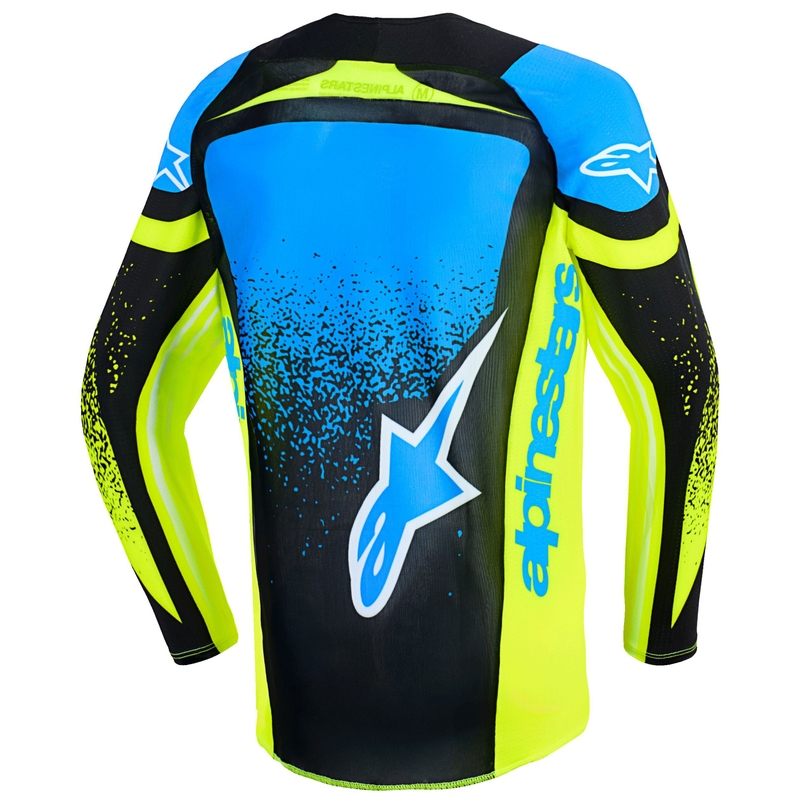 Detský motokrosový dres Alpinestars Techstar Nomur tmavo modro-fluorescenčno žlto-modrý