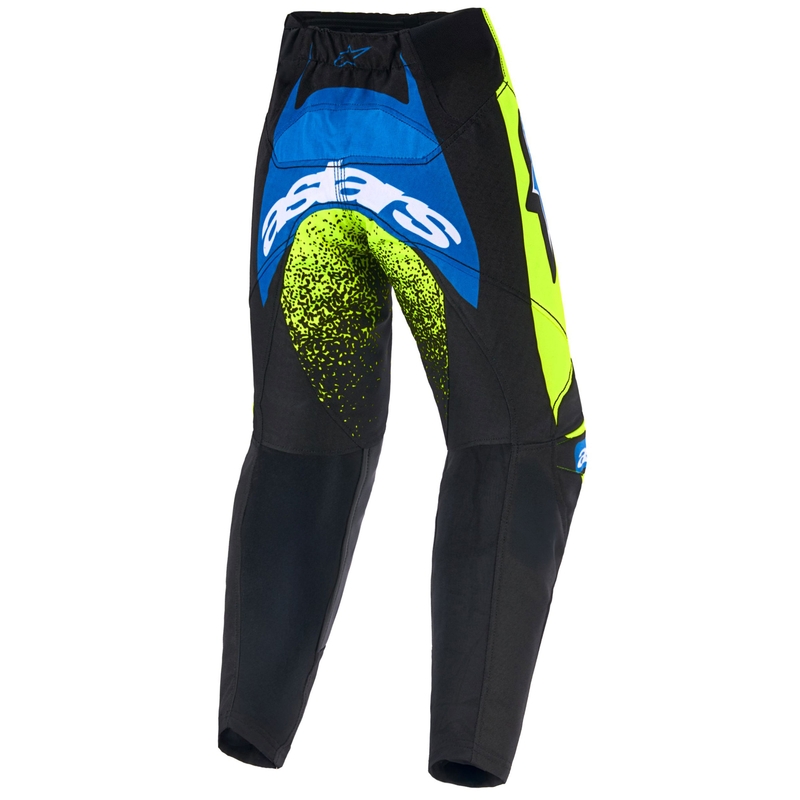 Detské motokrosové nohavice Alpinestars Racer Nomur tmavo modro-fluo žlto-čierne