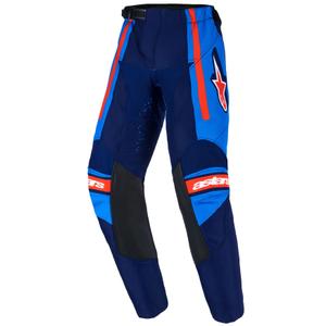 Detské motokrosové nohavice Alpinestars Racer Nomur tmavo modro-oranžovo-čierne
