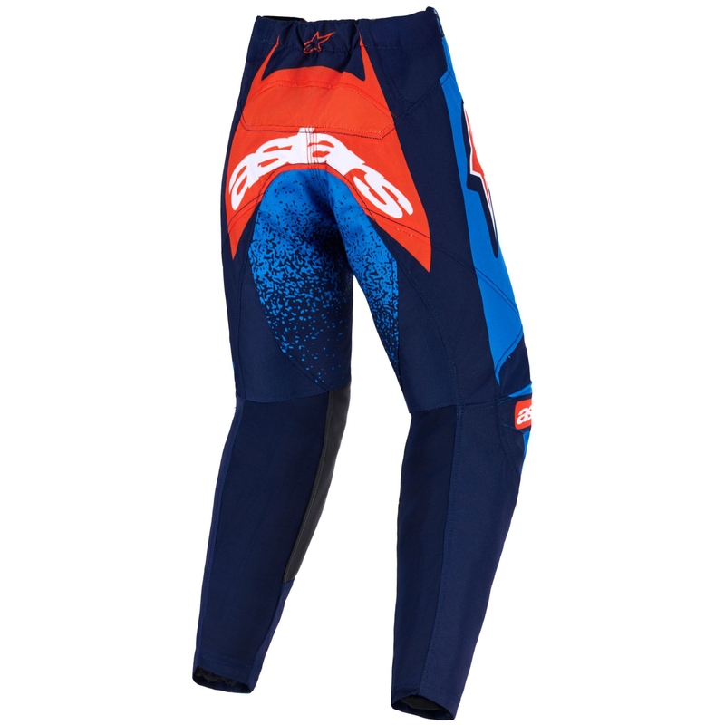 Detské motokrosové nohavice Alpinestars Racer Nomur tmavo modro-oranžovo-čierne