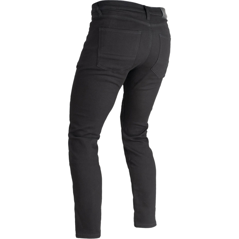 Skrátené džínsy na motorku OXFORD ORIGINAL APPROVED SUPER STRETCH JEANS AA SLIM FIT čierne