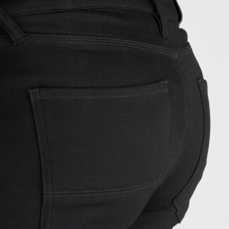 Skrátené džínsy na motorku OXFORD ORIGINAL APPROVED SUPER STRETCH JEANS AA SLIM FIT čierne