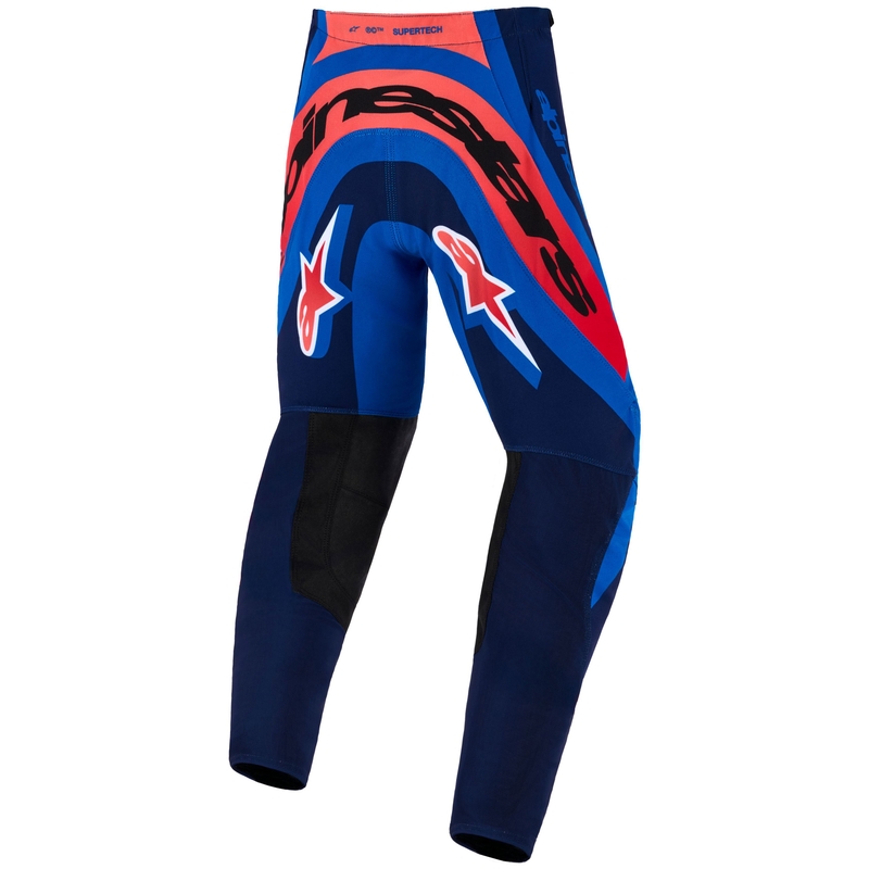 Detské motokrosové nohavice Alpinestars Supertech Vista tmavo modro-korálovo-cobaltové