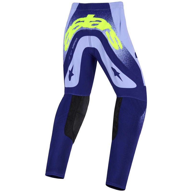 Detské motokrosové nohavice Alpinestars Supertech Scenz fialovo-fluo žlté
