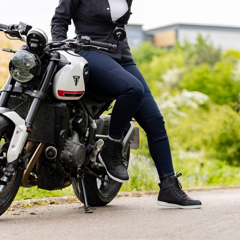 Dámske rifle na motorku OXFORD ORIGINAL APPROVED SUPER STRETCH JEANS AA SLIM FIT modré indigo