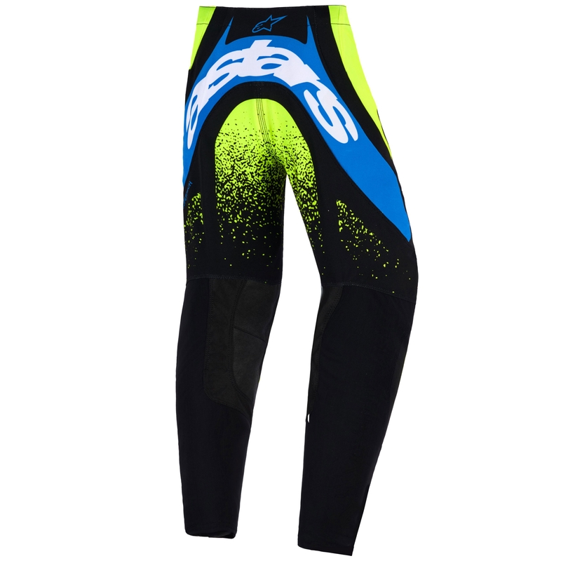 Detské motokrosové nohavice Alpinestars Techstar Nomur tmavo modro-fluorescenčno žlto-modré