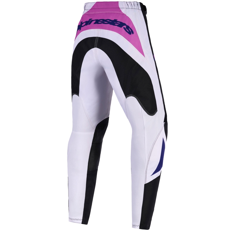 Detské motokrosové nohavice Alpinestars Fluid Grid čierno-svetlo šedo-fialové