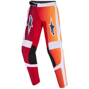 Detské motokrosové nohavice Alpinestars Fluid Portl červeno-oranžovo-svetlo šedé