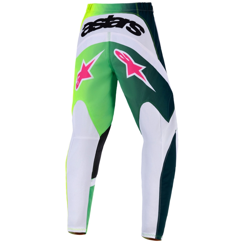 Detské motokrosové nohavice Alpinestars Fluid Portl zeleno-bielo-čierne