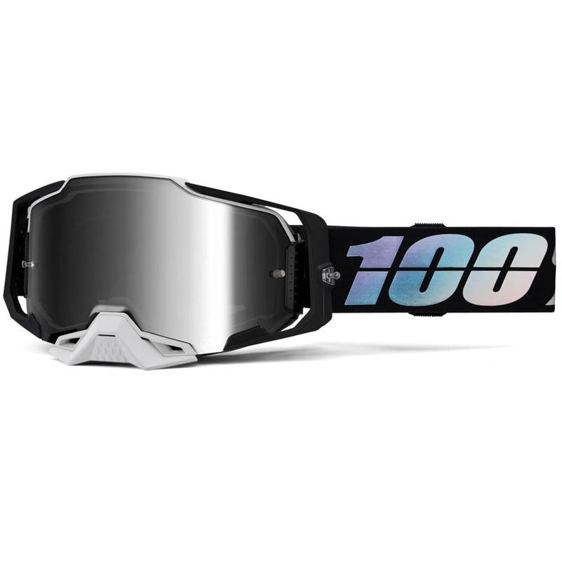 Motokrosové okuliare 100 % ARMEGA Krisp so strieborným plexisklom