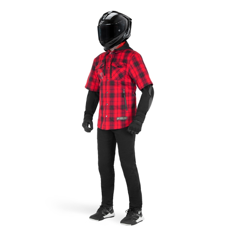 Košeľa na motorku Alpinestars MO.ST.EQ Tartan červeno-čierna