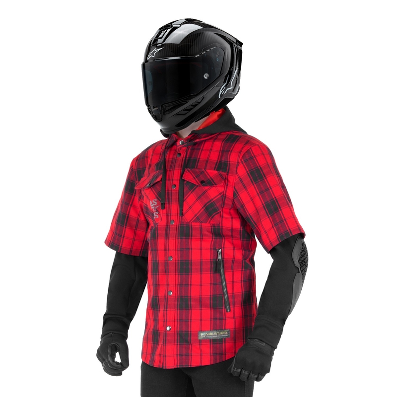 Košeľa na motorku Alpinestars MO.ST.EQ Tartan červeno-čierna