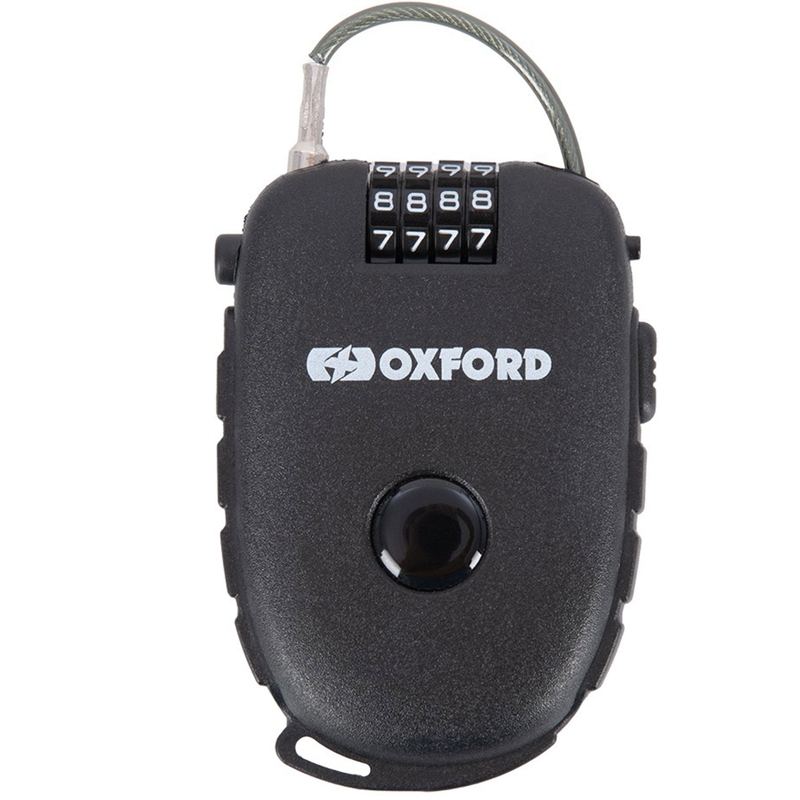 Zvinovací lankový zámok Oxford Retractable Combination Lock čierny