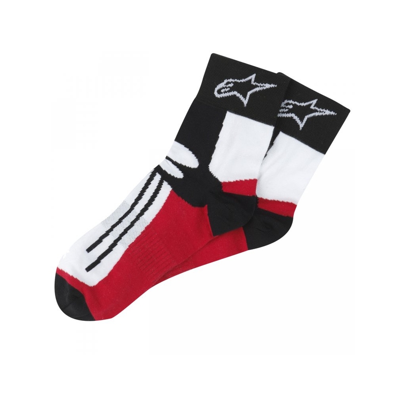 Ponožky Alpinestars Racing Road krátke čierno-bielo-červené