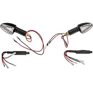 Blinkre Oxford LED Arrow dlhý s čírym sklíčkom a čiernym plášťom