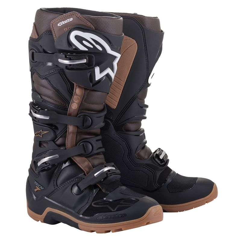 Topánky na motorku Alpinestars Tech 7 Enduro čierno-tmavo hnedé
