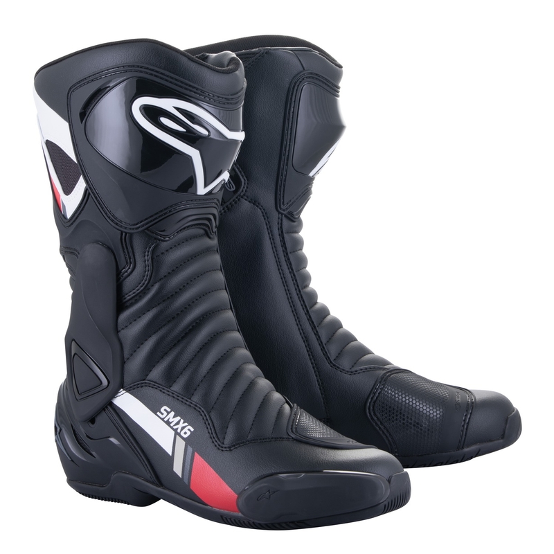 Topánky na motorku Alpinestars S-MX 6 čierno-bielo-šedo-červené