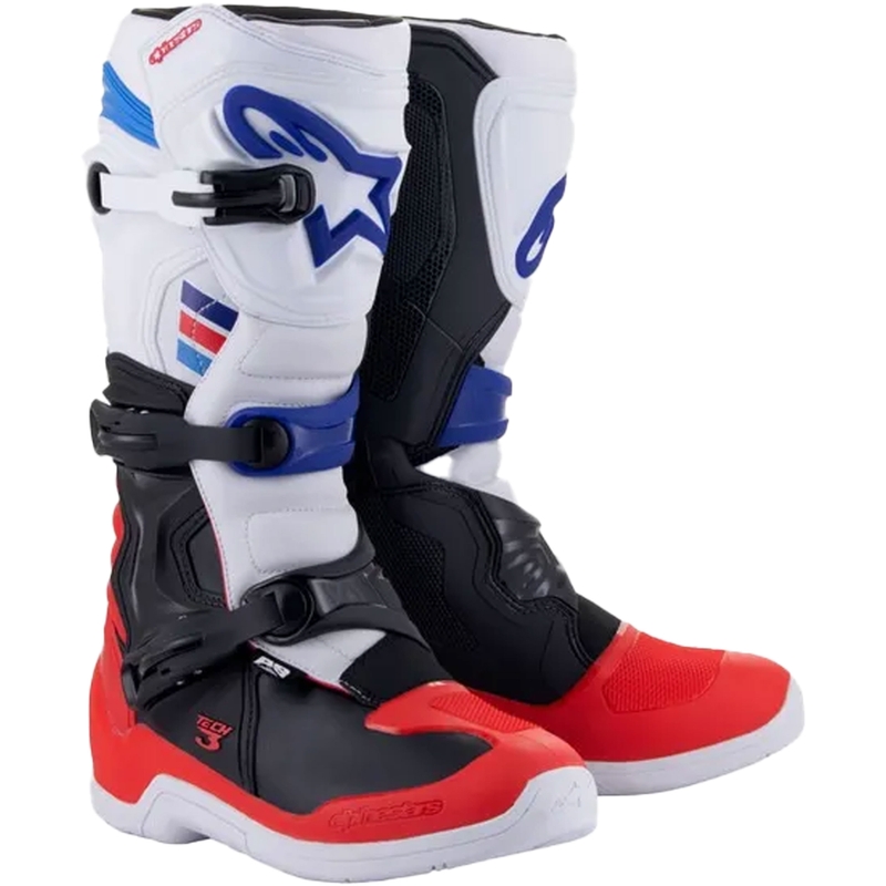 Motokrosové topánky Alpinestars TECH 3 bielo-čierno-modro-červené