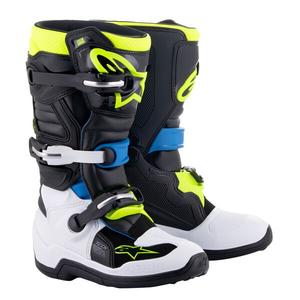 Detské topánky na motorku Alpinestars Tech 7 S čierno-bielo-žlto fluo-modré