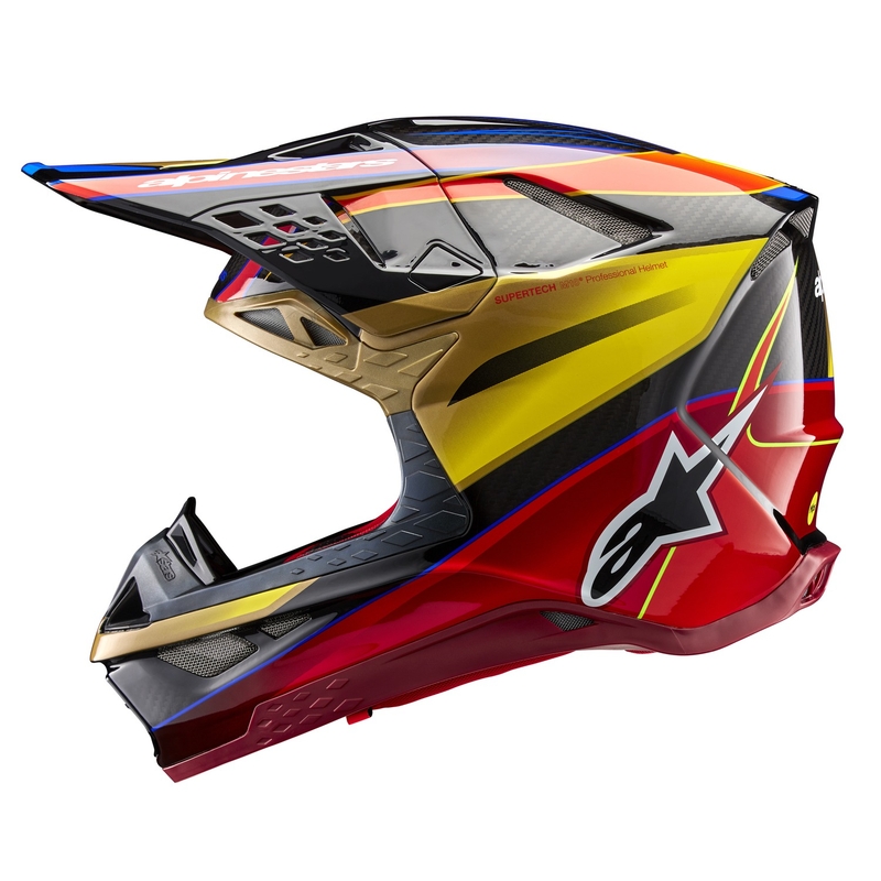 Motokrosová prilba na motorku Alpinestars Supertech S-M10 Era zlato-červená