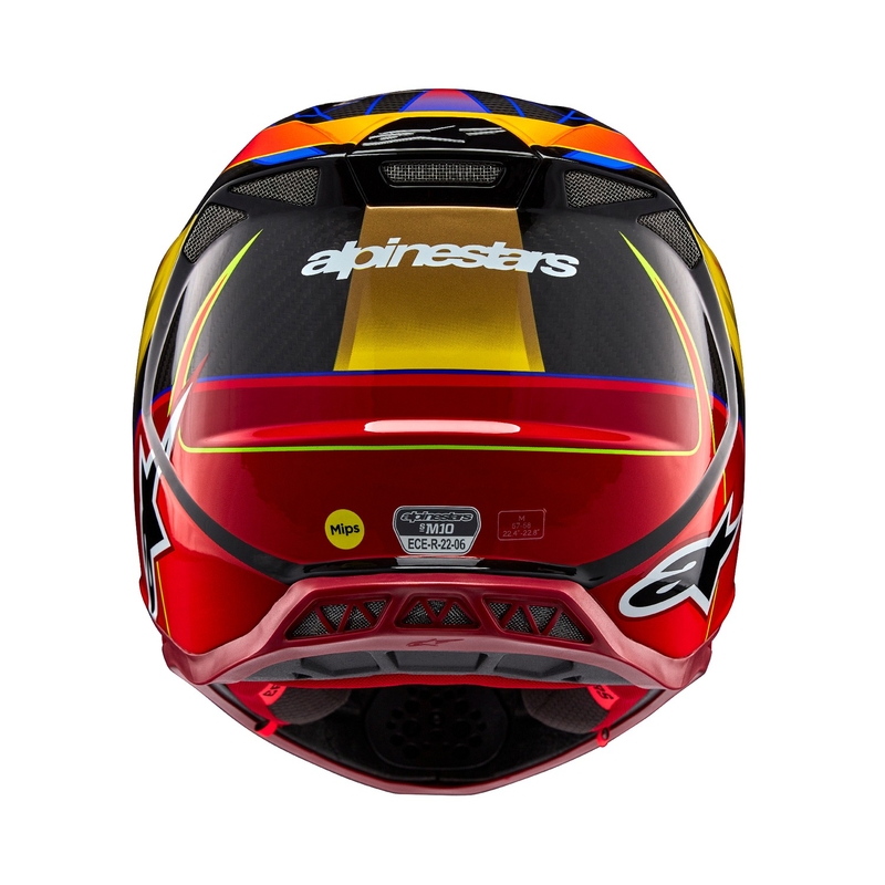 Motokrosová prilba na motorku Alpinestars Supertech S-M10 Era zlato-červená