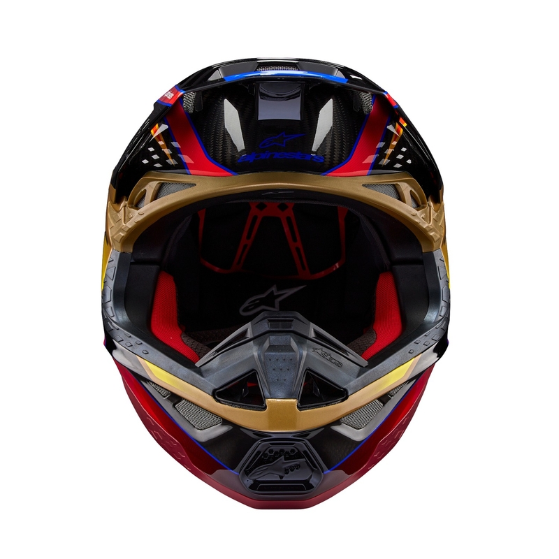 Motokrosová prilba na motorku Alpinestars Supertech S-M10 Era zlato-červená