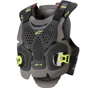 Chránič hrudníka Alpinestars A-4 MAX čierno-antracitovo-fluo žltý