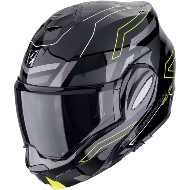 Preklápacia prilba na motocykel Scorpion EXO-TECH EVO CONQUER čierno-fluorescenčno žltá