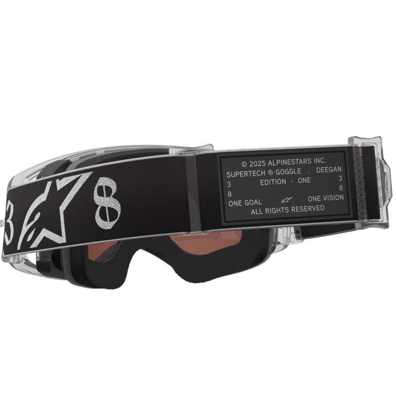 Motokrosové okuliare Alpinestars Supertech Vision DNGR38 XXV čierno-strieborné so zrkadlovo strieborným plexi