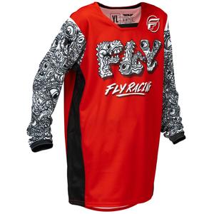 Detský motokrosový dres FLY Racing KINETIC MUTANT červeno-bielo-čierne