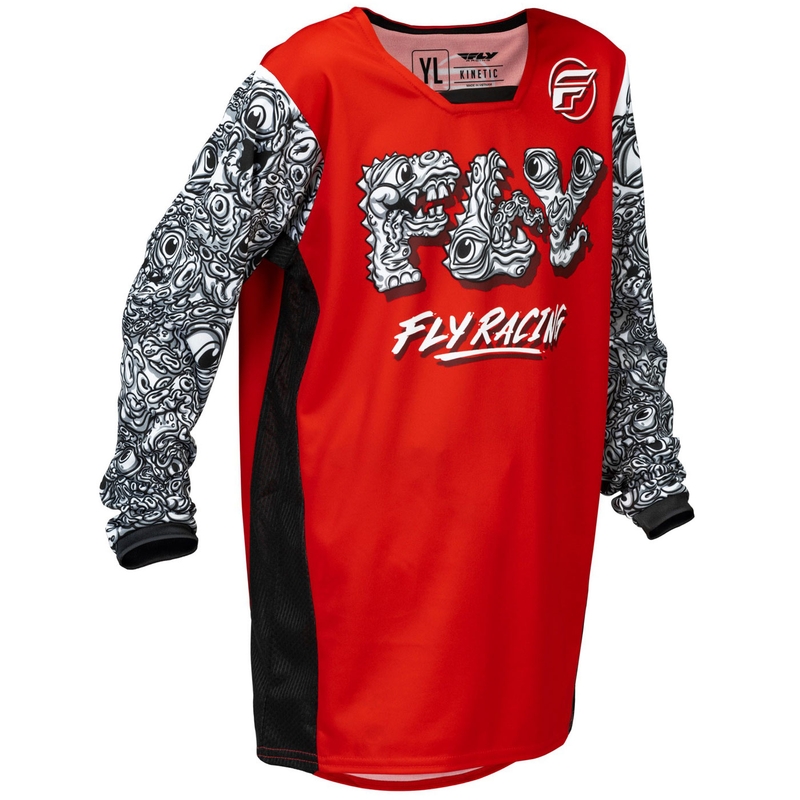 Detský motokrosový dres FLY Racing KINETIC MUTANT červeno-bielo-čierny