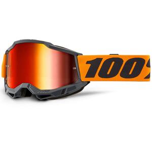 Motokrosové okuliare 100% Accuri 2 oranžové s červeným plexi