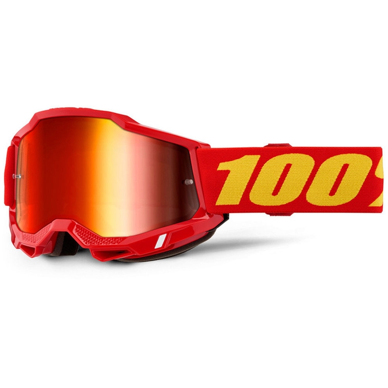 Motokrosové okuliare 100 % Accuri 2 červené s červeným plexisklom