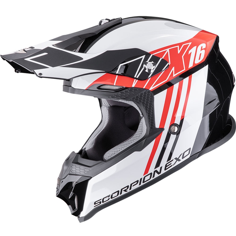 Motokrosová prilba Scorpion VX-16 EVO Air Lignes čierno-červená