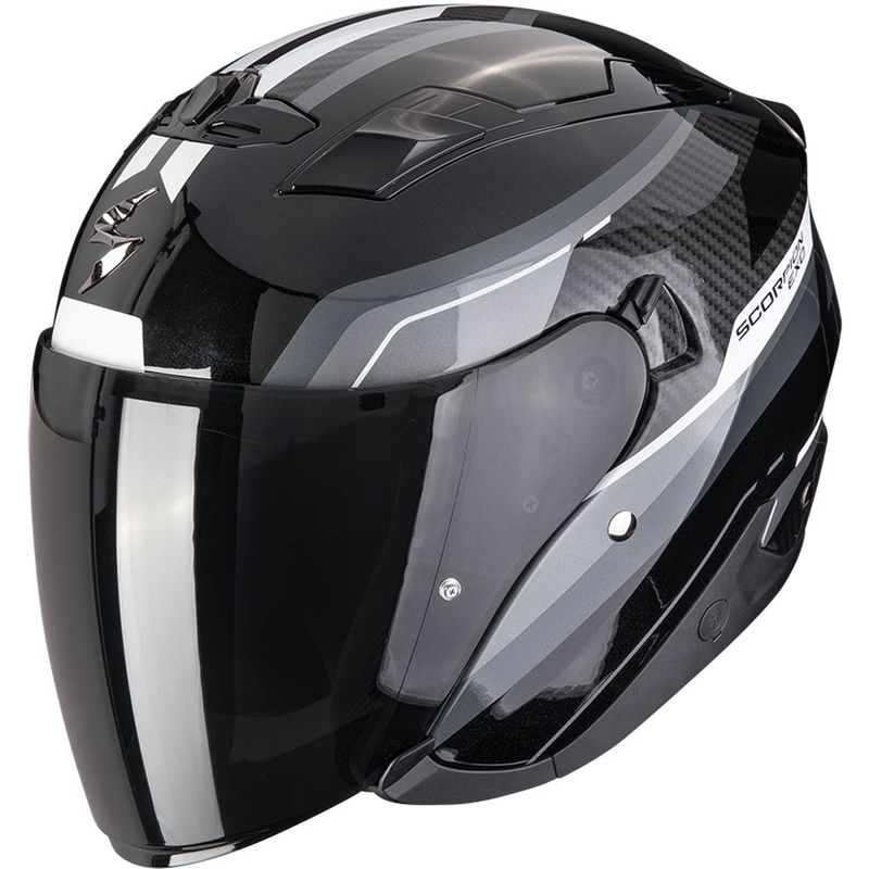 Otvorená helma na motorku Scorpion EXO-230 Hipe čierno-strieborná