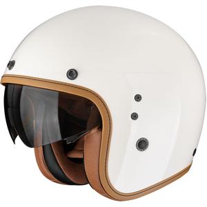 Otvorená prilba na motorku Scorpion Belfast EVO Luxe krémová