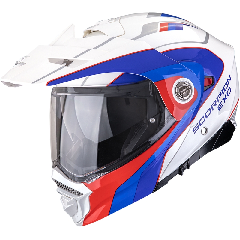 Enduro helma na motorku Scorpion ADX-2 Kamps bielo-červeno-modré