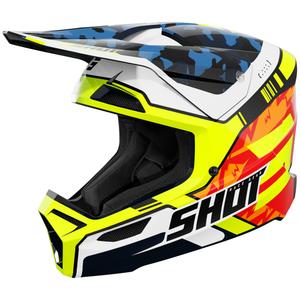 Motokrosová prilba Shot Furious Flash lesklá modro-fluo žltá